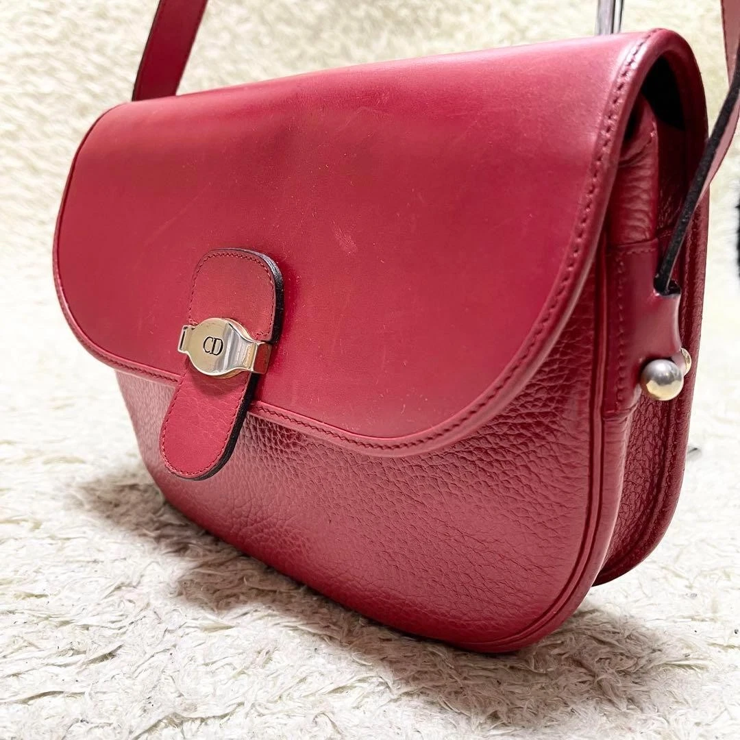 Sac bandoulière cuir Dior authentique rouge moyen femme France 117638