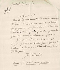 [Victor HUGO]  Juliette DROUET -  Lettre autographe signée à Marcellin Berthelot