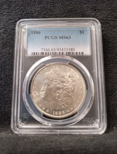 1886 P Morgan Silver Dollar MS63 PCGS 