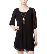 BCX Womens Cutout Back A-line Dress, Black, Juniors, Small