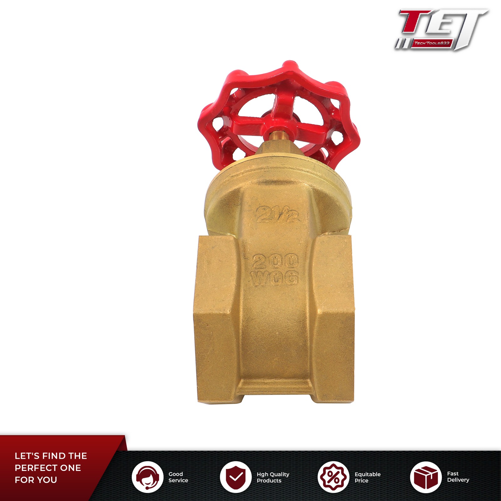 Brass Gate Valve DN65 NPT Female Thread 2-1/2"for Water Gas Fuel Flow Control US