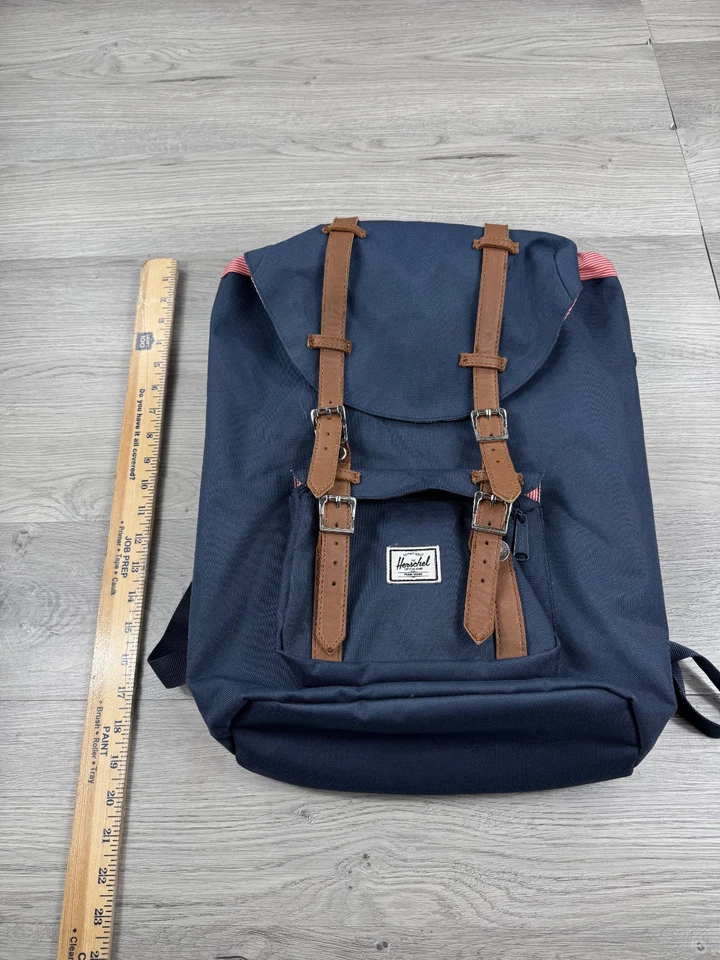 Herschel Supply Co Little America 30L Mochila Mochila de Cuero Azul Universitario Foto 3 de 4