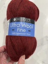 1 Skein Berroco Ultra Wool Fine Red Yarn 100% Superwash Wool 3.5 oz 100 g 400 yd