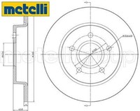 2X Bremsscheibe Metelli 23-0688C 2 Bremsscheiben Hinterachse Hinten FüR Ford