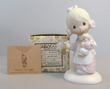 1978 Precious Moments "Jesus is the Light" Girl with Candle Figurine - E-1373/G