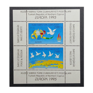 Turkish Republic of Northern Cyprus EUROPA 1995 15000 TL Peace & Freedom Sheet