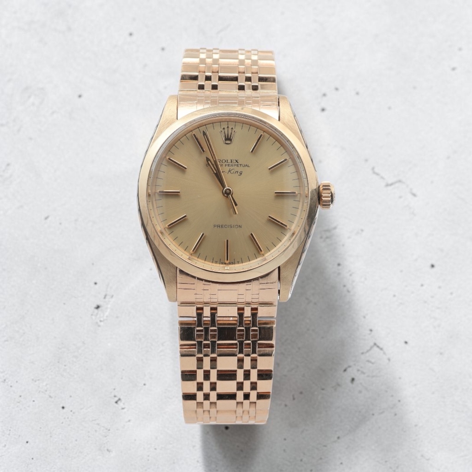 Rolex 14ct Gold Airking Watch reference 5500 Full Collectors Set
