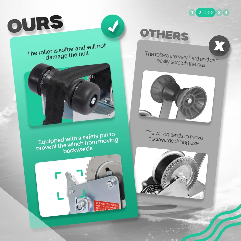 Soporte de cabrestante ajustable poste de cabrestante para piezas de remolque de barco con rodillo de cabrestante de 1400 lb Foto 4 de 4