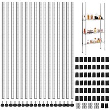 Chrome Wire Shelving Posts Commercial Heavy Duty Poles Wire Shelf Parts with ...