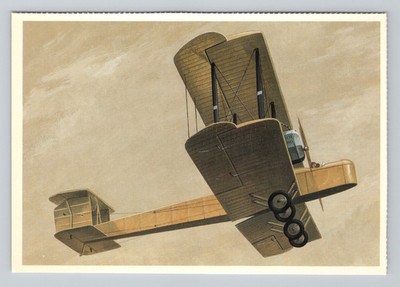 Postcard Aircraft Vickers Vimy 4x6 John Batchelor Art Painting Reprint Chrome