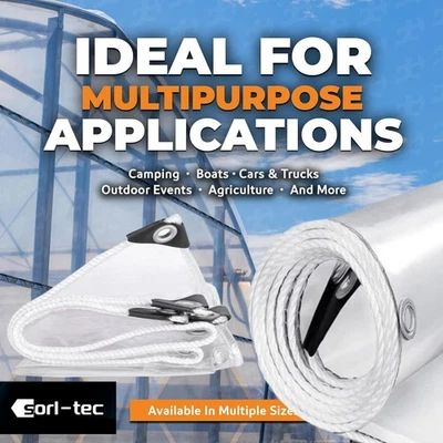 MARKENLOS ⭐Wasserdichte Transparente Plane mit Ösen Schutzplane LKW Folie Klare Garten DE