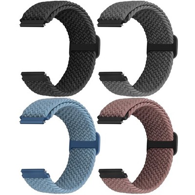 20mm Braided Solo Loop Nylon Sport Quick Release Bands Compatible with Samsun...