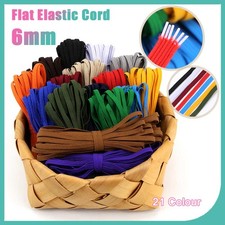 6mm Width Flat Elastic Cord Stretch Tension Band for Sewing Craft Dress DIY