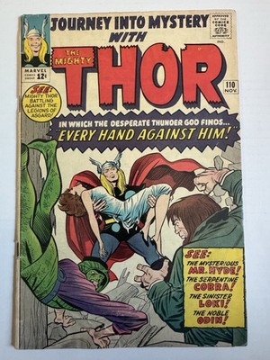 JOURNEY INTO MYSTERY #110 - THOR MR HYDE COBRA LOKI 1964 SILVER AGE MARVEL COMIC