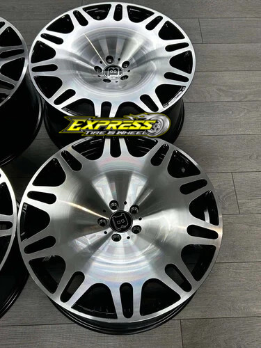 22x10 BRABUS WHEELS BLACK MACHINE RIMS 5x130 G WAGON G500 G550 G55 G63 FULL SET