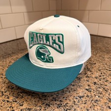 Vtg 90s Philadelphia Eagles New Era Pro Design Snapback Hat Made in US Deadstock