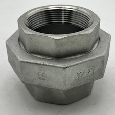 Pipe Union: 2" Fitting, 304 Stainless Steel FNPT x FNPT, Threaded, 150 psi, New