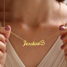 Personalized Name Custom Letter Gold Women Necklace Stainless Steel Pendant Gift