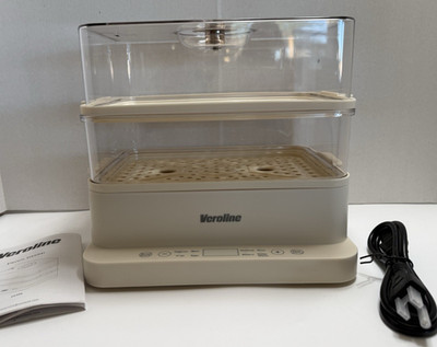 Veroline Electric Food Steamer, 6.4 Quart, 2-Tiers. BPA-Free Trays
