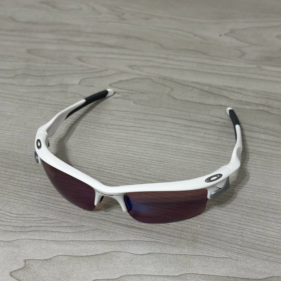 Óculos de sol Oakley Fast Jacket esporte branco vermelho irídio corrida ciclismo - Imagem 3 de 4