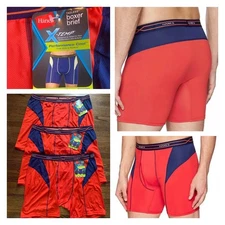 HANES 3 Pack Men X-Temp Performance Cool Boxer Briefs Underwear Red Size XXL