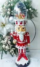 Tk Maxx Large Red & White Candy Cane Nutcracker Light Up Gingerbread Snow Globe 