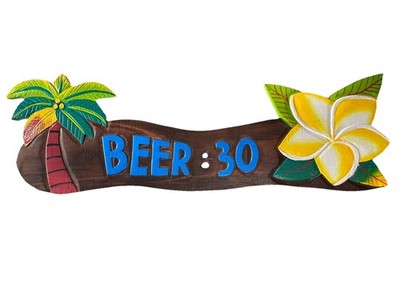 21  Beer :30 Hibiscus Flowers Palm Trees SIGN WALL ART TIKI DECOR