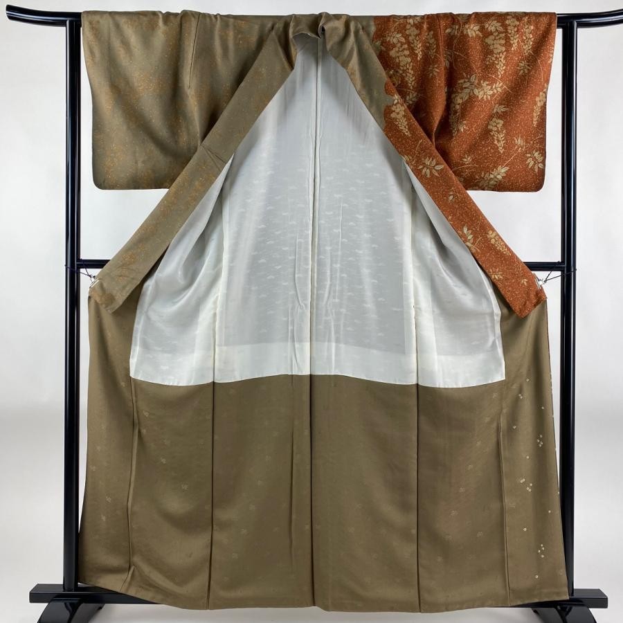 JAPANESE KIMONO HOMONGI REDDISH BROWN 159.5cm 5 ft 3 in PURE