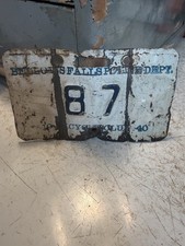 WW2 WWII 1940 Bellows Falls Motorcycle Club Vermont VT License Number Plate Tag