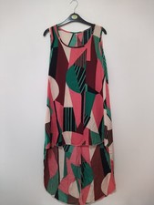 Lagenlook Boho Casual High Low Hem Sleeve Tank Dress Size M