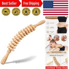Ergonomic 12-Wheel Wooden Massage Roller for Enhanced Lymphatic Drainage