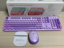 MOFII Lovely Wireless Keyboard and Mouse Combo Set, Purple
