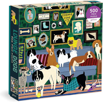 Galison Lounge Dogs   500 Piece Puzzle Jigsaw NEW SEALED FAST SHIP