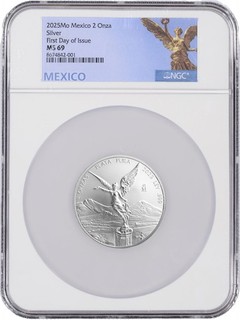 2025 Mexico Silver Libertad 2 oz 2 Onza NGC MS69 FDI