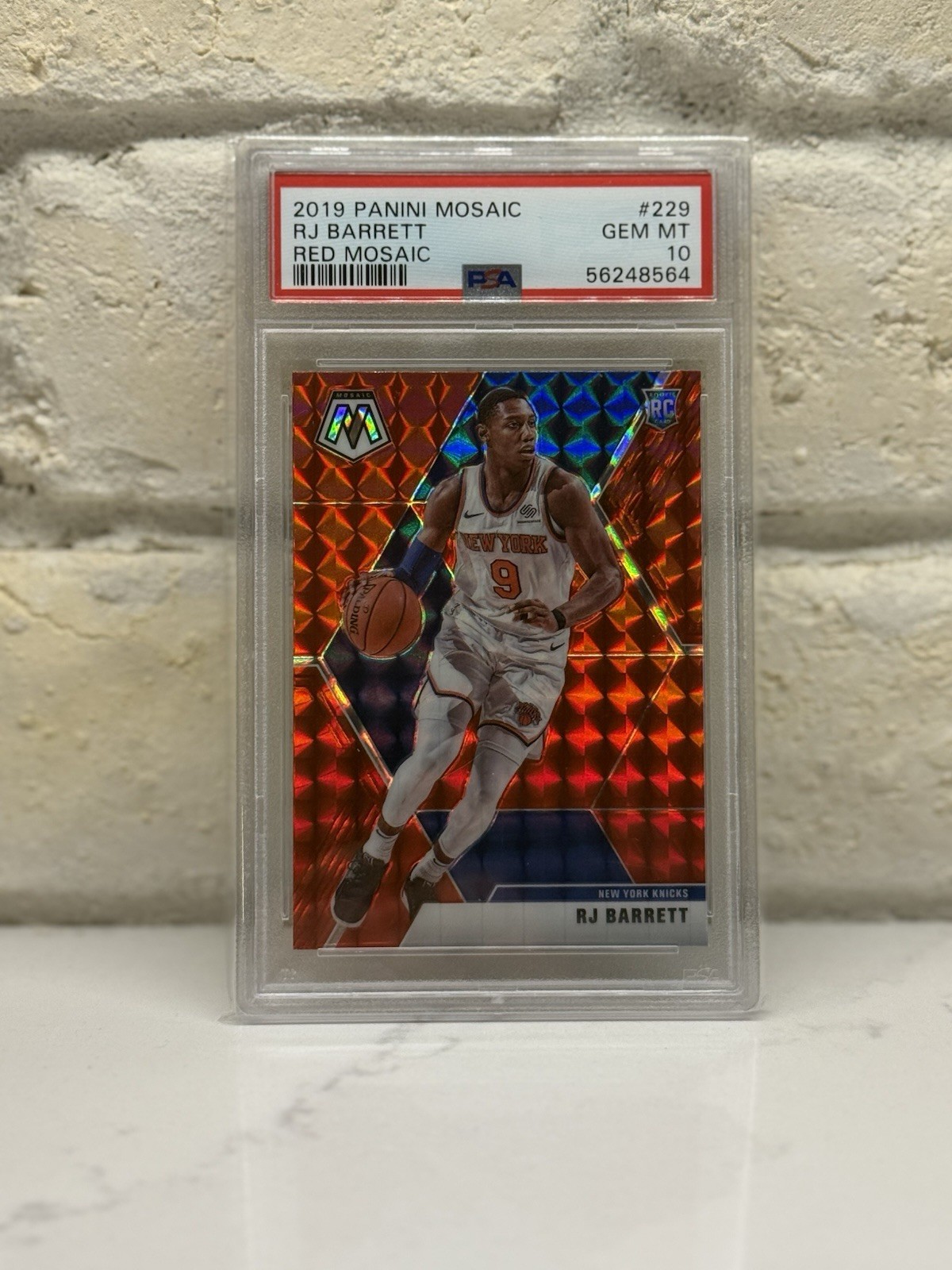 2019-20 Mosaic RJ Barrett RC Red Rookie #229 Knicks PSA 10