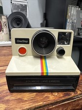 Polaroid SX-70 One Step Rainbow Tested Stripe Instant Film Land Camera Vtg