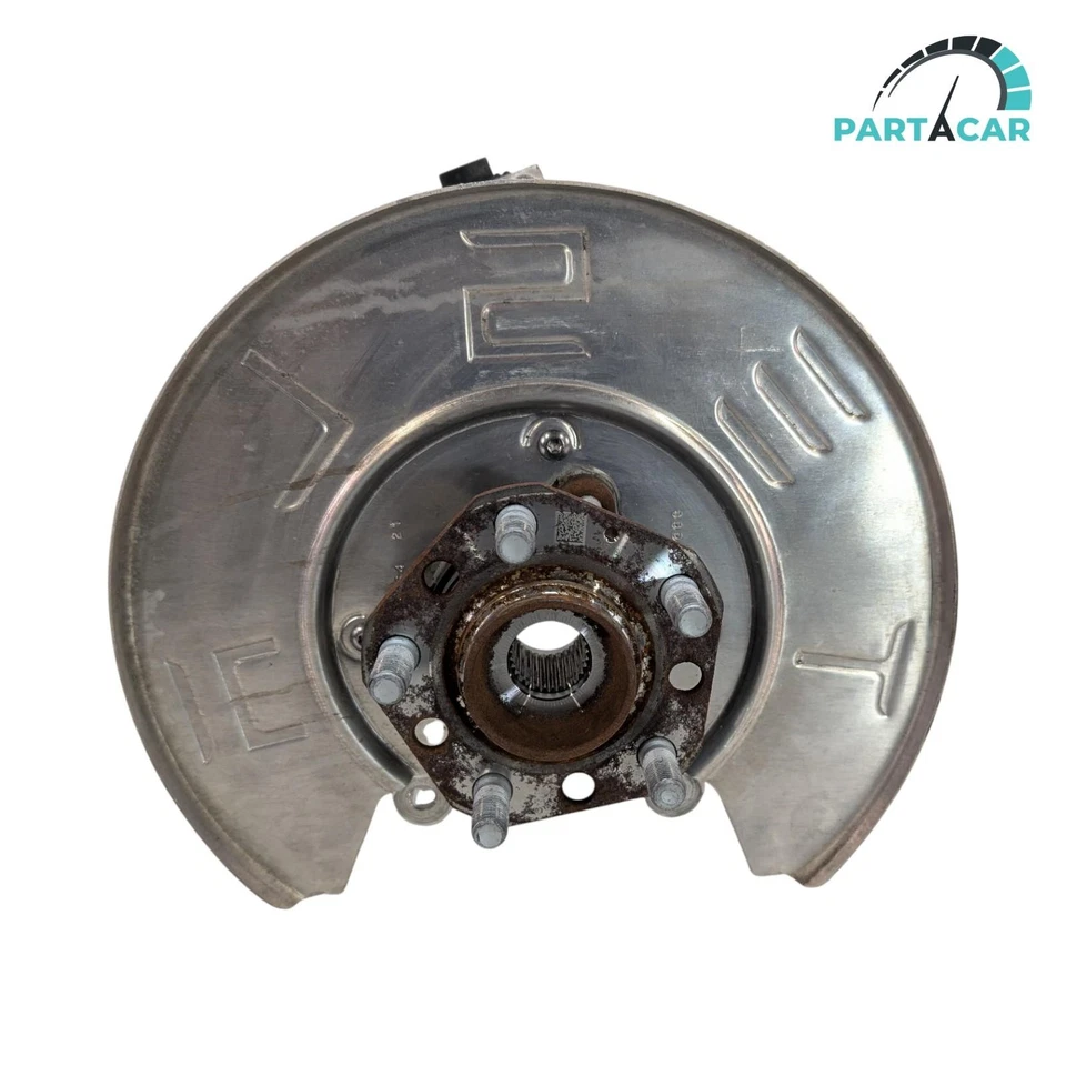 2020-2023 Tesla Model Y Rear Right Knuckle Spindle w/ Hub & Dust Shield OEM - Image 3 of 4