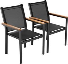 Garden Outdoor Aluminium Chair Stackable Chairs Set Out/Indoor Patio Backyard UK