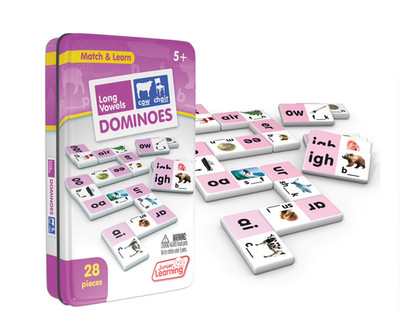 Junior Learning Long Vowels Dominoes Match & Learn 28 Pieces Educational Game 5+