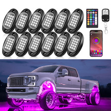 8 Pods Full Angle Rgb Led Rock Lights Offroad Underbody Neon Glowing Lights Kits