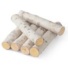 6Pack Birch Wood Logs Decorative Gas Fireplace Logs for Fireplaces Décor Bi