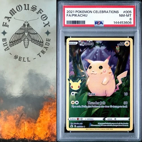 2021 Pokemon SWSH Celebrations Pikachu Holo #005/025 PSA 8 NM-MT POKÉMON