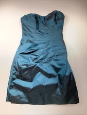 Mori Lee Cocktail Short Dress Womens 10 Green Strapless Satin Formal