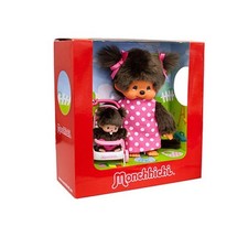 Monchhichi Mutter mit Baby und Kinderwagen Sekiguchi Monchichi Plüschfigur 20 cm