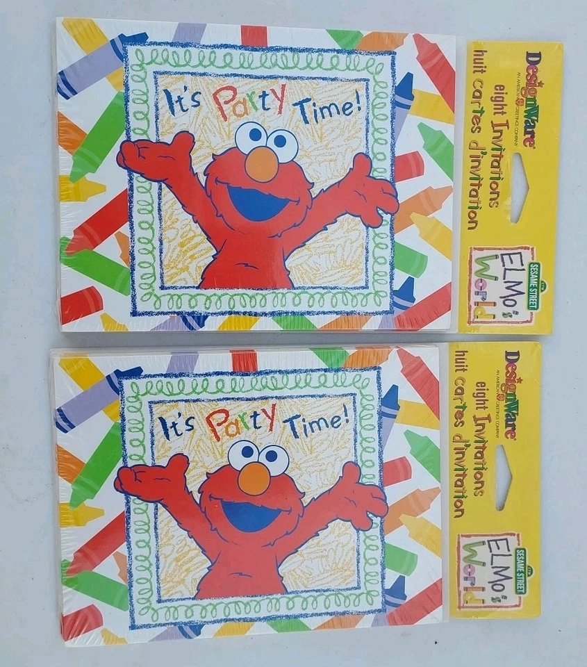 2001 ELMO вечеринки приглашения карты - 8 упаковка новый X 2 плюс вечеринки сумки X 2 лот из 4  - Изображение 2 из 4