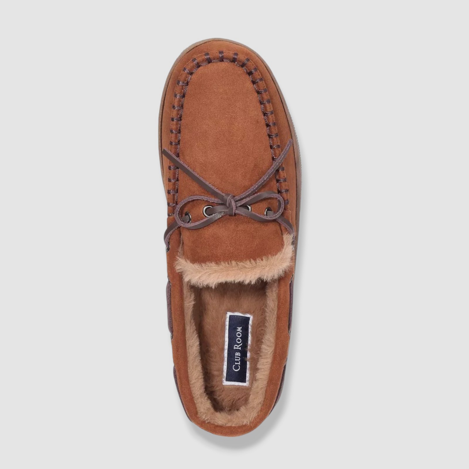 Club Room Men's Brown Slip-On Moccasin Slippers Shoes Size 6-7/S
