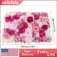 6Pcs Flower Wall Panel Floral Backdrop Wedding Party Home Artificial Flower Deco