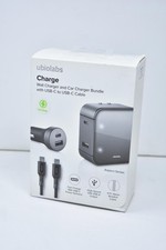 Ubio Labs 30W Fast Charge Wall + Car Charger Bundle w/ USB-A USB-C Dual Ports