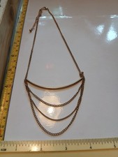 Gold Coloured Chain With Wishbone Bar Necklace