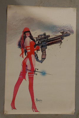 vintage Marvel ELEKTRA Poster 34 X 22  Electra 1989 Bill Sienkiewicz